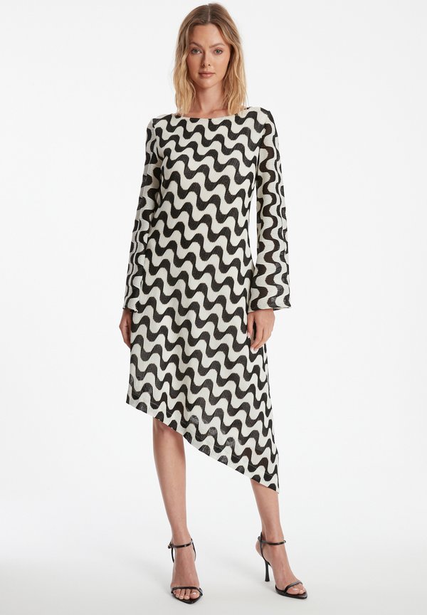 ZORA - Strickkleid - schwarz weiß