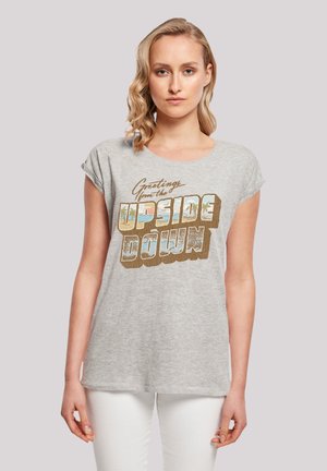 STRANGER THINGS GREETINGS FROM UPSIDE DOWN NETFLIX TV SERIES - Print T-shirt - heather grey
