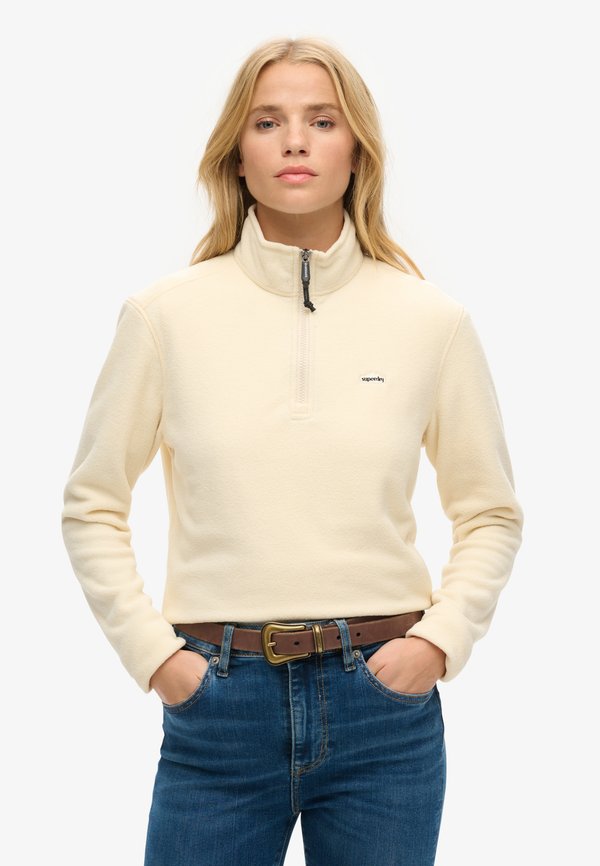 CROPPED HALF ZIP - Fleecepullover - oatmeal beige