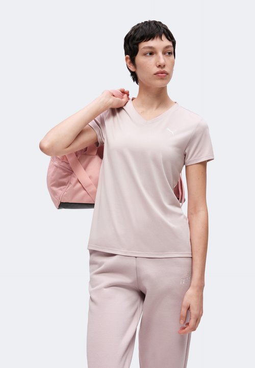 PUMA TAD ESSENTIAL V NECK TEE - Sports T-shirt - misty pink — foto 4