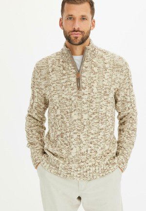 MIT REISSVERSCHLUSS - Pullover - beige