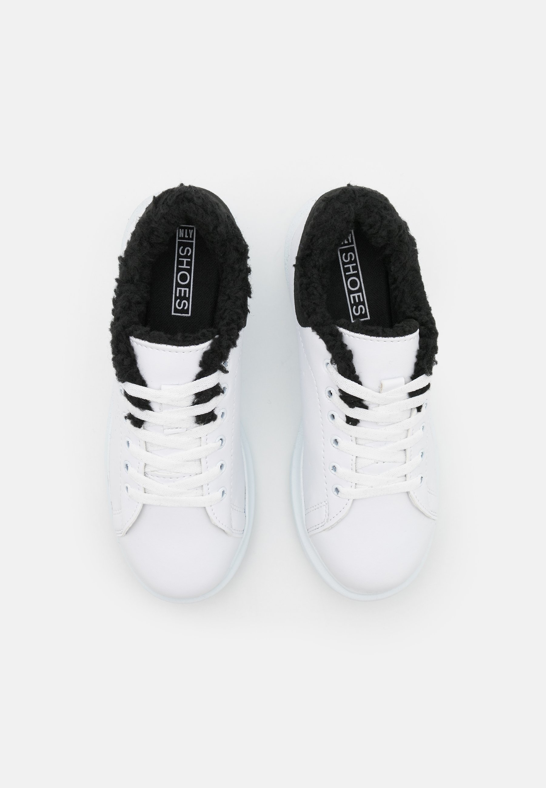 black fluffy trainers