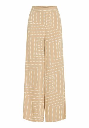 VILA, TROUSERS VIFRELLI HIGH WAIST - Pantalon classique - travertine