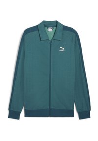 Športna jopa s kapuco na zadrgo - cold green