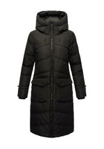 MARIKOO Tomomii XVI Winterjas voor dames, warme gewatteerde jas, lang, met capuchon en splitten, XS-XXL, dark olive, L