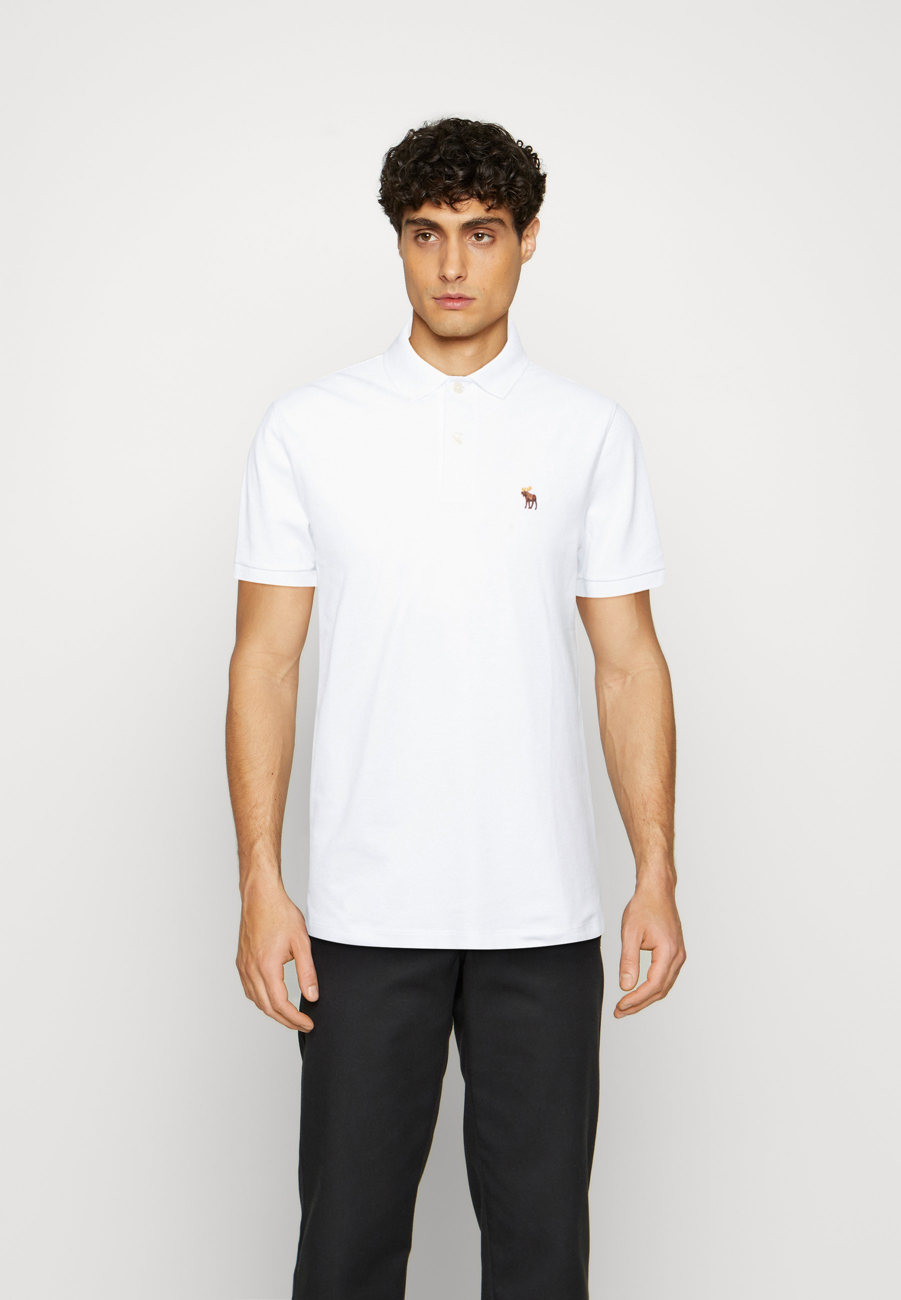 white abercrombie polo shirt