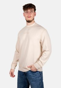 Armani Exchange GIROCOLLO - Felpa - beige