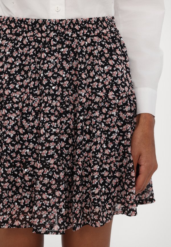 FLORAL STUD TIER SKIRT - Mini skirt - dustyrose2