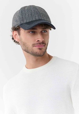 bugatti, CHECKED EARMUFFS WITH FAUX SHEARLING LINING - Cap - charcoal