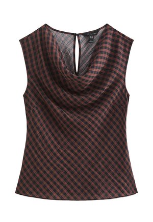 New Look, CHECK PATTERN COWL NECK  TOP - Blouse - brown pattern