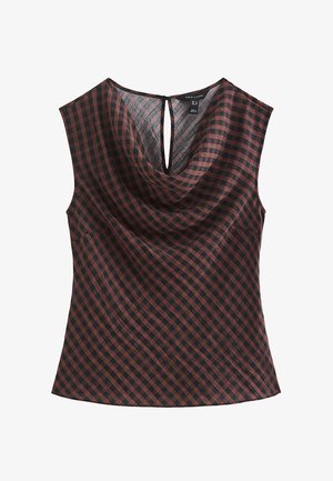 New Look, CHECK PATTERN COWL NECK TOP - Blouse - brown pattern