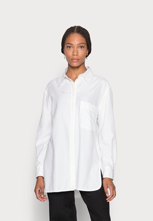 BLOUSE LONG SLEEVE KENT COLLAR BOYFRIEND FIT PATCHED POCKET - Blouse - white