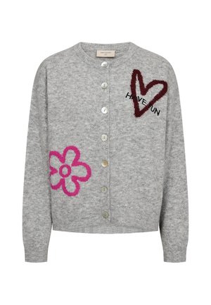 Freequent FQNOMAS-CARDIGAN - Vest - med grey mel w fuchsia purple