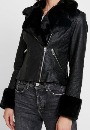 Imitatieleren jas - black