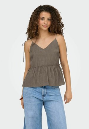 ONLY TOP MIT SCHÖSSCHEN ONLNELE TOP MIT SCHÖSSCHEN - Débardeur - walnut