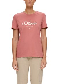 s.Oliver MIT LOG - T-shirt imprimé - altrosa