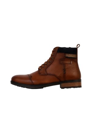 Botines con cordones - cognac-navy