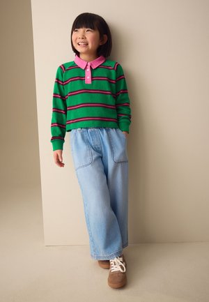 Next, REGULAR FIT RUGBY - Polokošeľa - green pink stripe