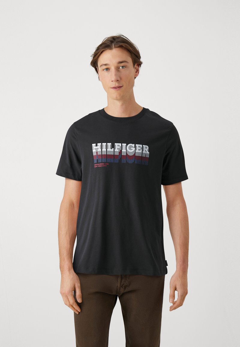Tommy Hilfiger FADE TEE - Majica kratkih rukava s printom - black