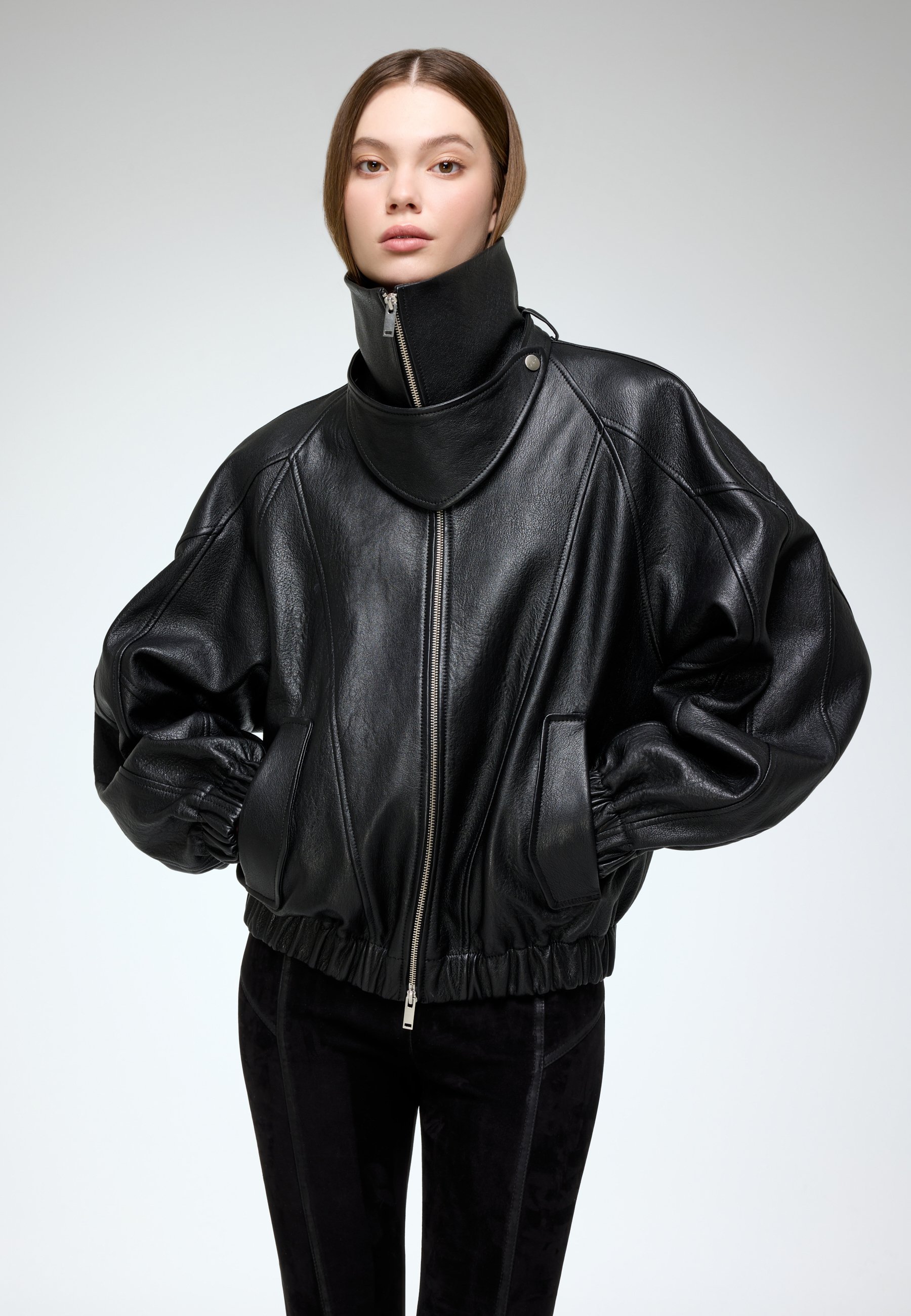 VSP MAY - Leather jacket - black - Zalando