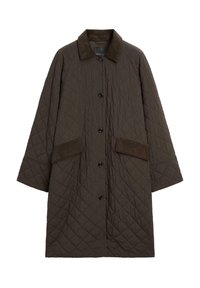 LONG WITH CORDUROY DETAIL - Wintermantel - mottled dark brown