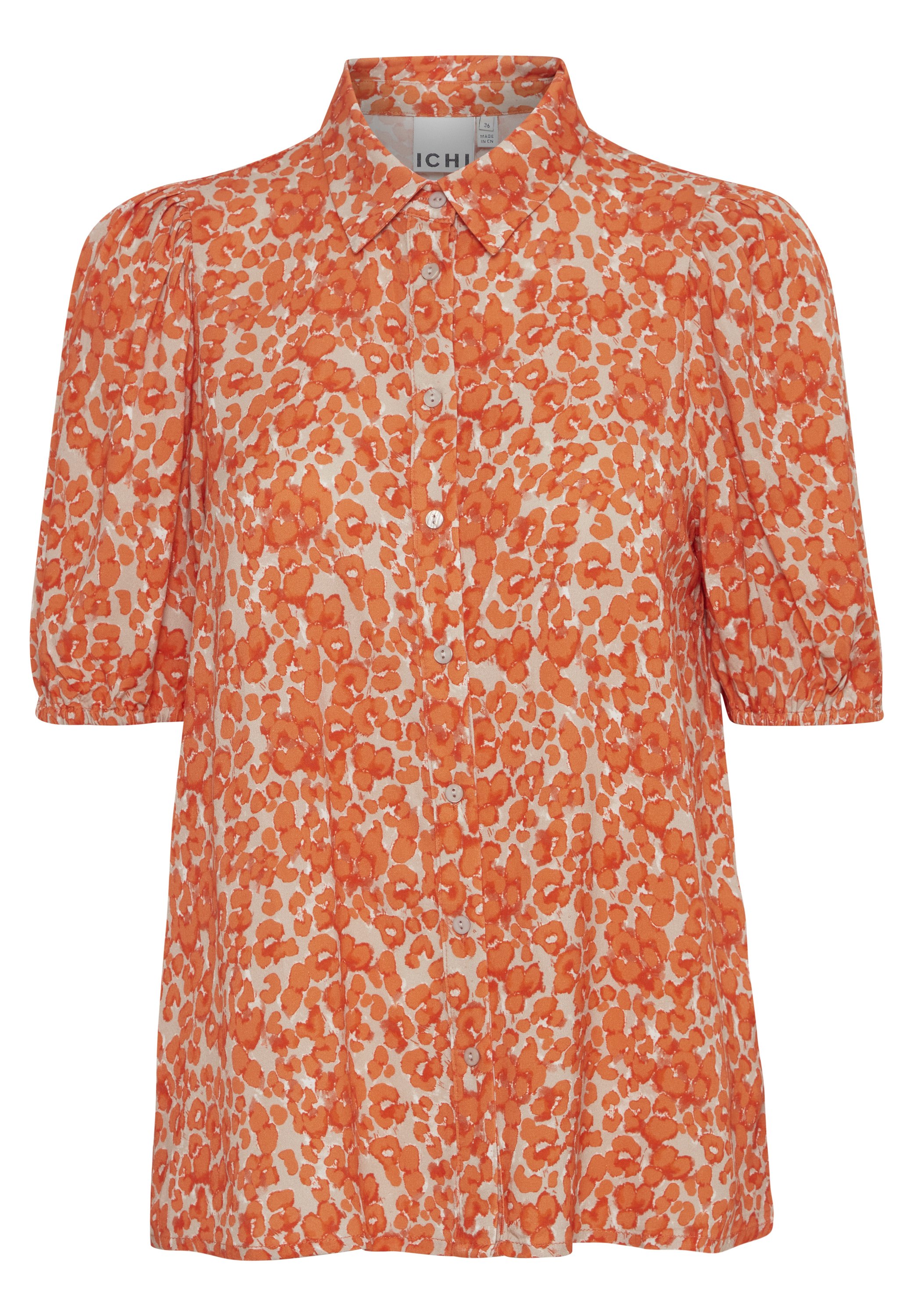 売れ筋商品|||イチ シャツ レディース トップス IHAya - Button-down blouse - coral rose leo aop IHAya Women's Coral Rose Blouse with Shirt Collar Design