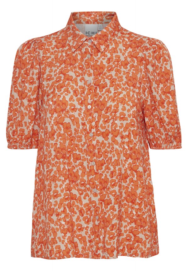 IHAya - Button-down blouse - coral rose leo aop2