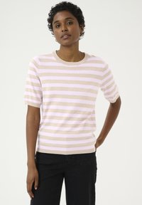Kaffe - LIZZA STRIPED - T-shirts print - feather gray mel pink Miniaturebillede 1