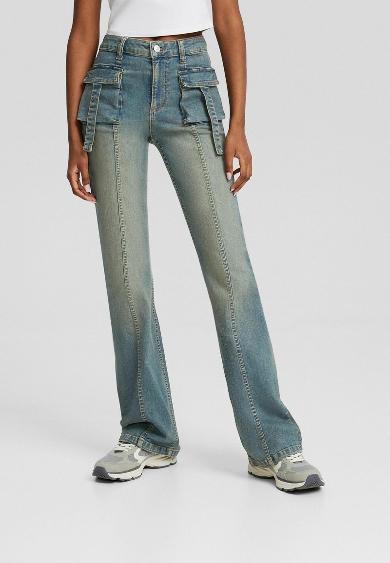 Bershka Flared Jeans blue grey/bluegrey Zalando.ie