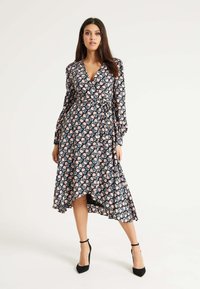 Liquorish FLORAL FOLIAGE PRINT MIDI - Day dress - black