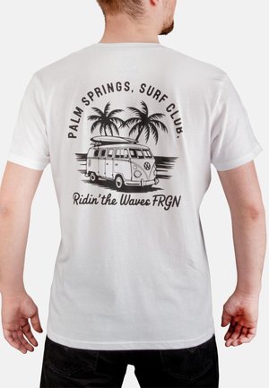 Freegun, T-SHIRT HOMME EN JERSEY 140GSM IMPRIMÉ DEVANT ET DOS CLUB - T-shirt imprimé - blanc