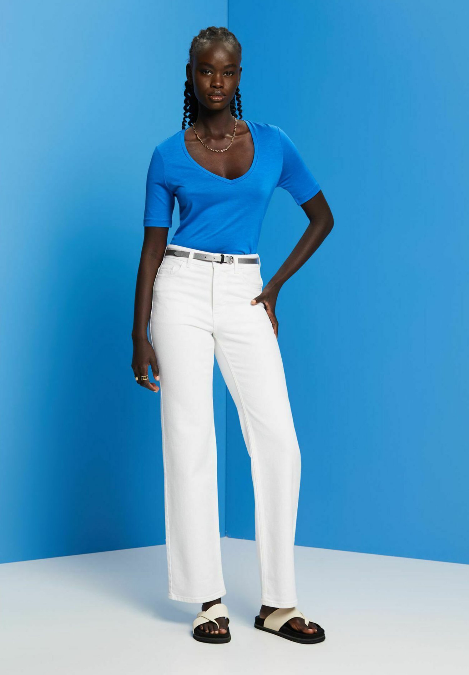 T-shirt Essentials By Esprit Bleu - Taille XL - Occasion Très Bon état - Modèle Li919