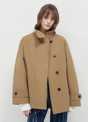 CON COLLO ALTO - Manteau court - kaki