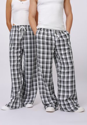 UNISEX - Tygbyxor - black,white,light grey