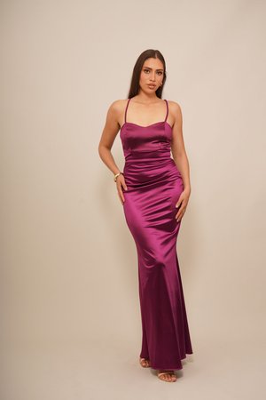 BACK DETAIL MAXI​ - Occasion wear - plum