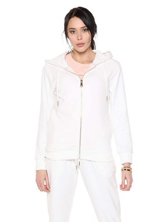 LEONE 1947, WOMAN HOODY FULL ZIP RELAXED - Sweat zippé - whisper white