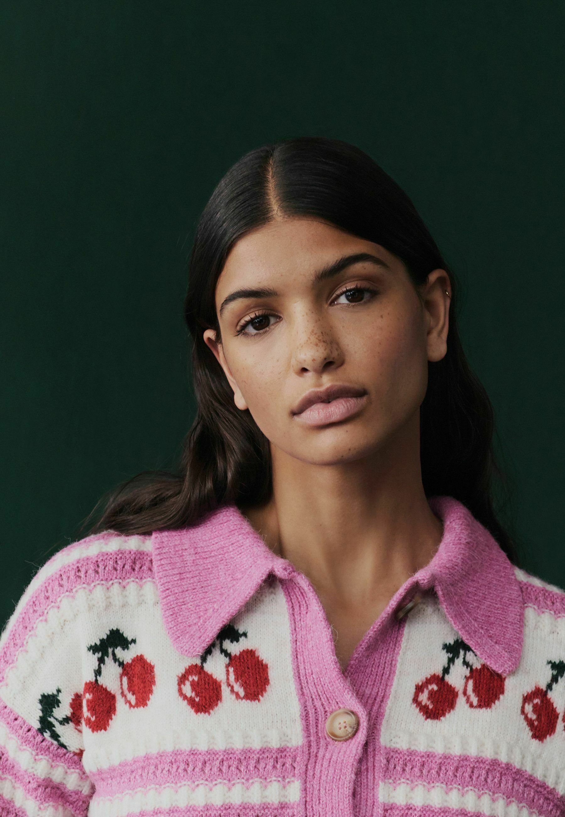Next GRAPHIC WITH COLLAR - Cardigan - pink red cherry/pink - Zalando