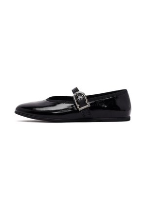 Ankle strap ballet pumps - black