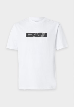 EA7 Emporio Armani, TRAIN VISIBILITY TEE - Μπλουζάκι με στάμπα - white/black