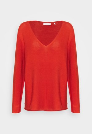 Strickpullover - metallic red