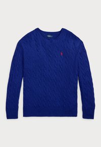 CABLE WOOL CASHMERE CREWNECK SWEATER - Pullover - dark blue