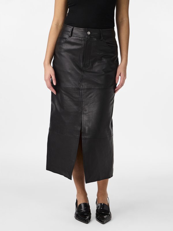 YASMINA LONG SKIRT - Lederrock