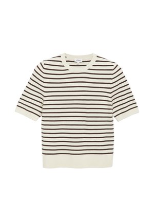 s.Oliver, STRICKPULLOVER - T-shirt imprimé - dunkelbraun