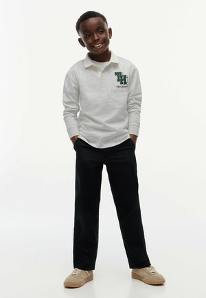 Tommy Hilfiger, TOMMY HILFIGER VARSITY LOGO EMBROIDERY JERSEY RUGBY SHIRT - Polo shirt - light grey heather