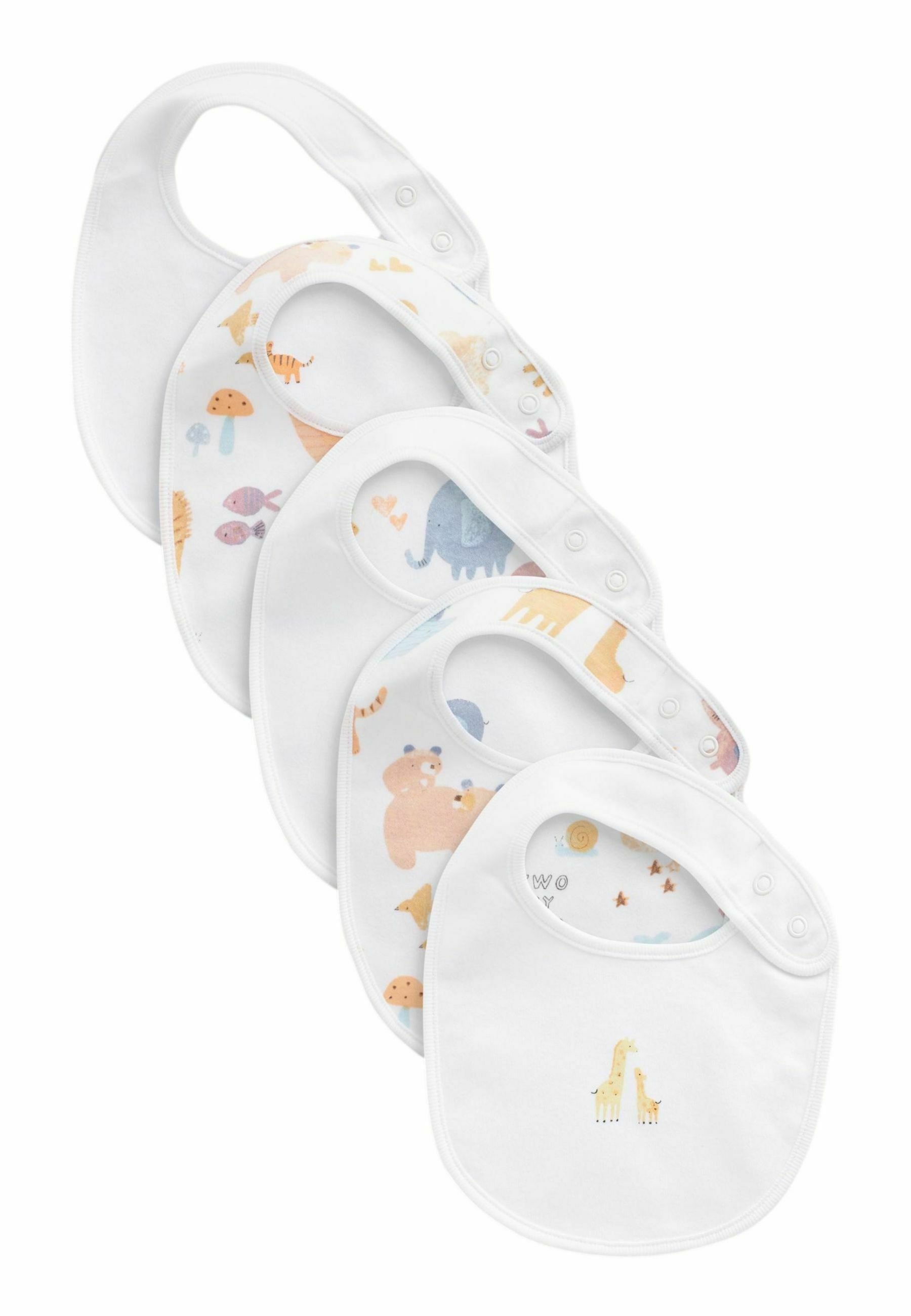 Lot De 5 Bavoirs Hamish Pour Bébé - Motif Vache, Coton Doux, Fermeture Bouton-pression - 3