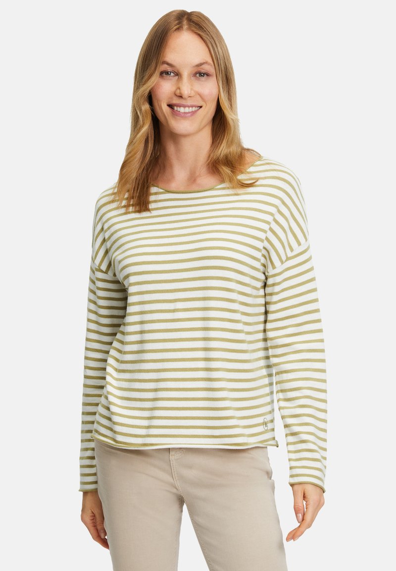 Betty & Co MIT U BOOT AUSSCHNITT Trui cream khaki/wit Zalando.be