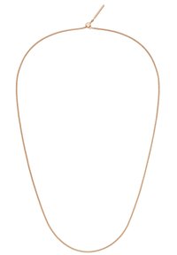 Collana in metallo dorato con un design liscio e flessibile. Caratterizzata da una forma minimalista e da una chiusura sicura per una facile indossabilità.