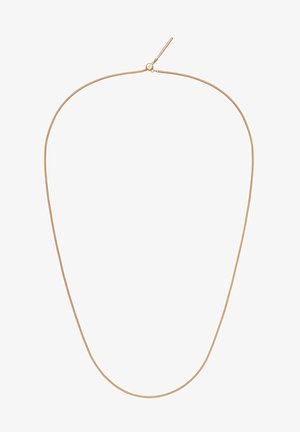 Zelta toņa metāla kaklarota ar gludu, elastīgu dizainu. Ievēro minimālistisku formu un drošu aizdari ērtai valkāšanai.