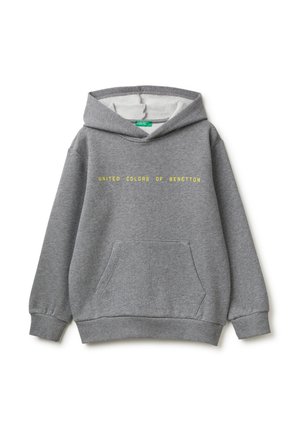 WITH CUFFS AND HEM LOGO PRINT ON FRONT - Felpa con cappuccio - grey