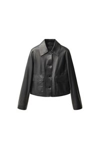 Mango Veste en cuir black/noir